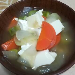 豆腐と野菜のコンソメスープ